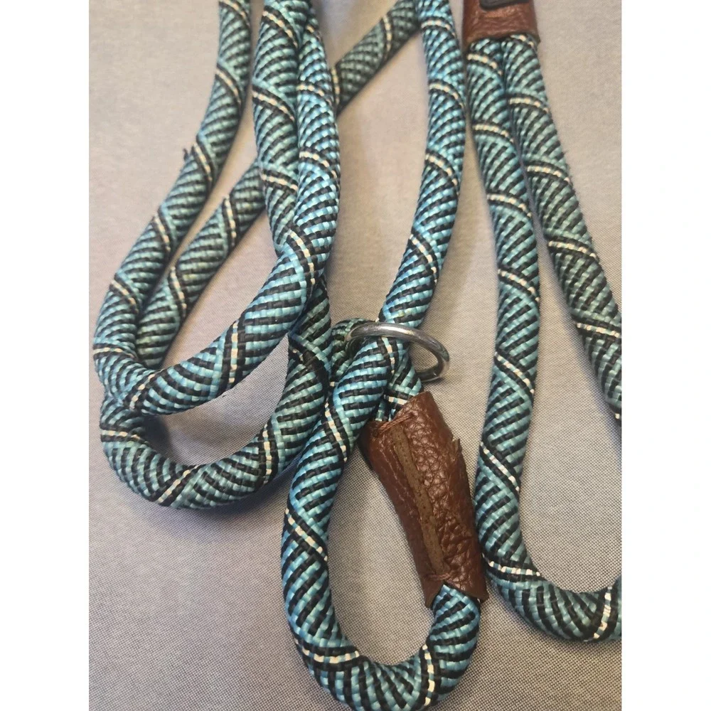 Friends Forever Durable Dog Rope Slip Leash 6ft Reflective Training Lead Teal